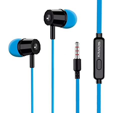 Blue Solid Wired In Ear Headphones